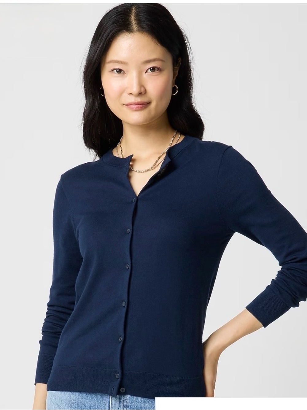 J. Crew Clare Cotton Cardigan Navy